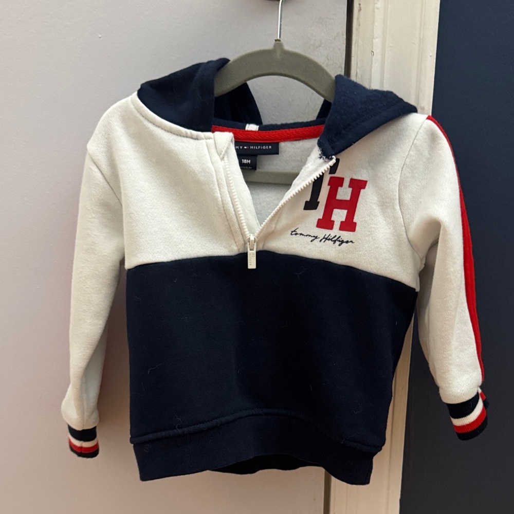 Tommy Hilfiger Kids Hoodie in Navy, White, and Red
